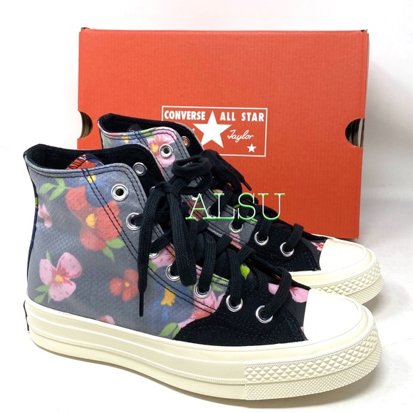 Converse Chuck 70 High Black Multi Canvas Casual Women's Sneakers Size 168260C - Picture 5 of 9